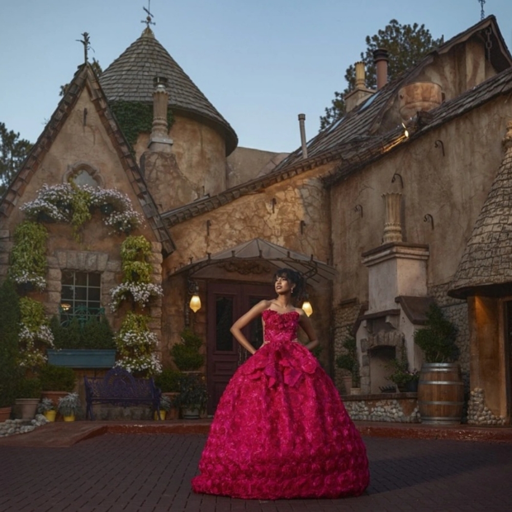 The "CALLIA" Hot Pink Wedding Ballgown Set (Matching Boots Included)